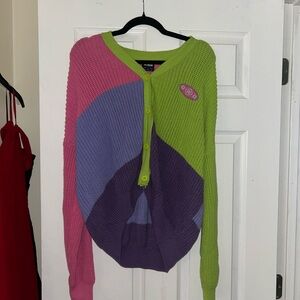 Jaded London Pink and Purple Color-Block Cardigan
